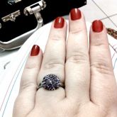 Anel com strass rosa