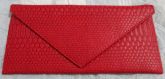 Bolsa carteira vermelha, imitação de couro de cobra