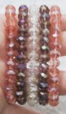 Kit cristal degradê rosa - 5 pulseiras