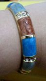 Pulseira azul com strass