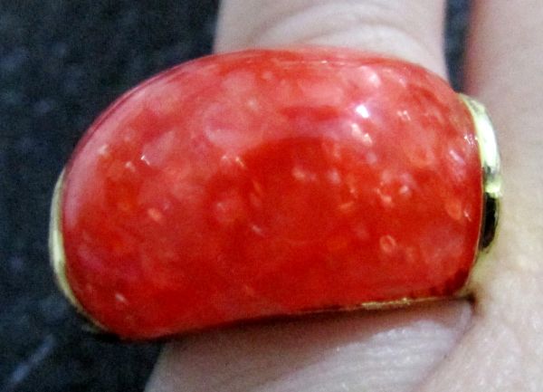 Anel rosa com dourado