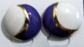 Brinco 50´s branco com roxo