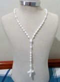Colar terço de silicone branco