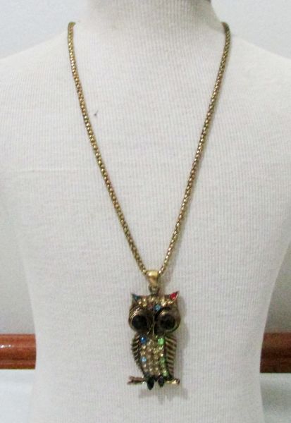 Colar corujinha com strass