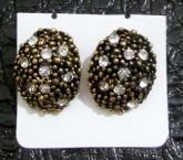 Brinco ouro velho com strass