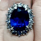 Anel princesa - azul, com strass