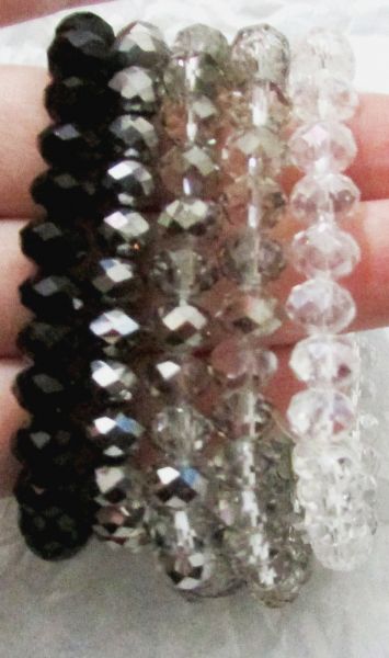 Kit cristal degradê - 5 pulseiras