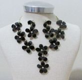 Conjunto flores pretas