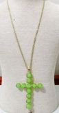 Crucifixo com pedras drusas verdes