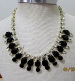 Colar festa preto com strass