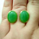 Anel verde com dourado