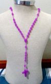 Colar terço de silicone roxo