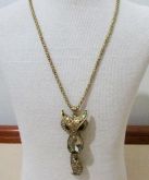 Colar comprido raposa, com strass