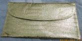Bolsa carteira dourada - com efeito croco