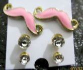 Conjunto mustache rosa - 3 brincos