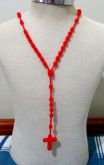 Colar terço de silicone vermelho
