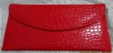 Bolsa carteira vermelha - com efeito croco