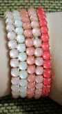 Kit strass degradê rosa - 5 pulseiras