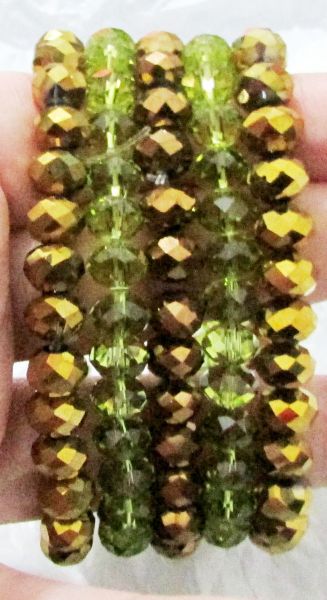 Kit cristal dourado e verde